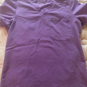 Figs Lavender V-Neck Scrub Top